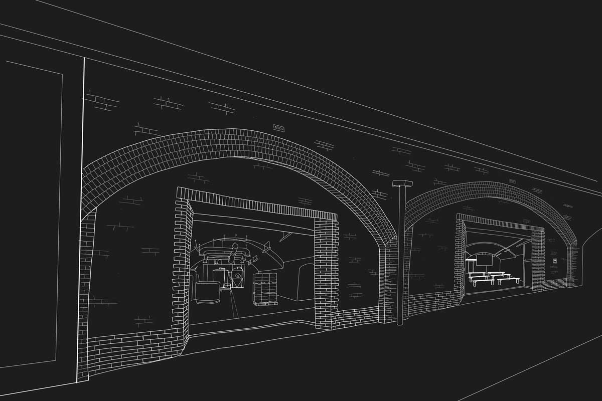 Illustration of two railway arches